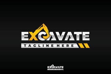 Wall Mural - excavator text logo