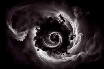 Wall Mural - Black hole of darkness - By Generative AI	