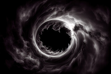 Wall Mural - Smoke Black hole of darkness - By Generative AI