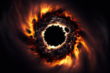 Wall Mural - Swirl of flame fire vortex - By Generative AI