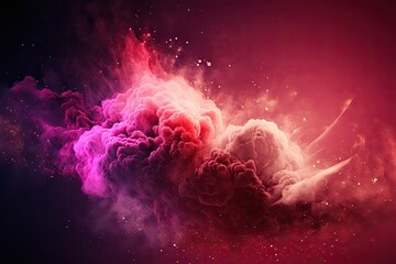 Wall Mural - red and pink smoke with shiny glitter particles abstract 2