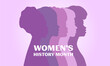 Women's History Month - card, poster, template, background. EPS-10 