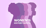 Fototapeta Tęcza - Women's History Month - card, poster, template, background. EPS-10 