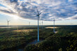 © MACO - Aerial views of windfarm and wind energy station. Finnland