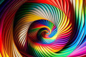 Wall Mural - hypnotic multicolored spiral background. rainbow swirl. generative ai.