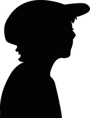 Canvas Print - a boy head silhouette vector