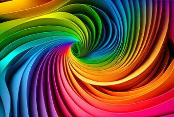 Wall Mural - Abstract background with colored paper twisted into a spiral, background