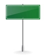 PNG. Blank green traffic road sign  isolated on transparent background. PNG illustration.