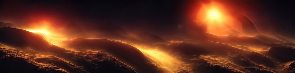Wall Mural - panoramic image of outer space - the universe and galaxy scene created by generative AI