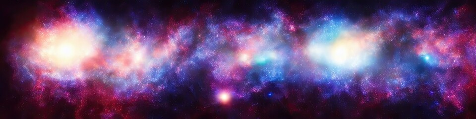 Wall Mural - panoramic image of outer space - the universe and galaxy scene created by generative AI
