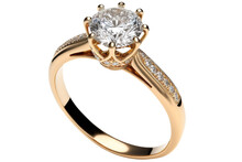 Wedding Ring - Gold, Diamond, Transparent Background, Png