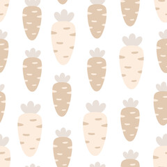 Wall Mural - seamless pattern with cute carrots, print for kids