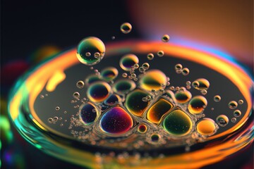 Wall Mural - Rainbow Bubbles Abstract Background