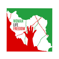 Wall Mural - illustration vector of woman life freedom,iran demonstration,perfect for poster,banner,etc.