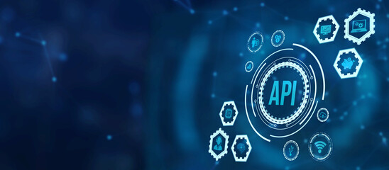 Internet, business, Technology and network concept. Application Programming Interface. Software development tool. 3d illustration.