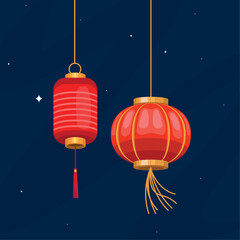 Poster - chinese lamps hanging