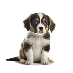 Wall Mural - Adorable and cute purebred puppy looking at the camera. Generative AI