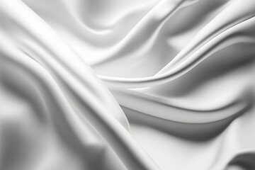 Wall Mural - White silk satin fabric background, silky cloth curtain texture
