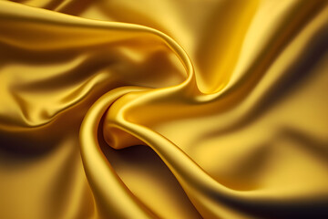 Wall Mural - Gold silk satin fabric background, silky cloth curtain elegant texture