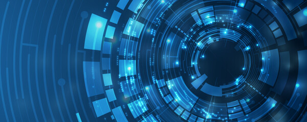 Quantum processing. Deep learning artificial intelligence. Future new technology  for business or science presentation