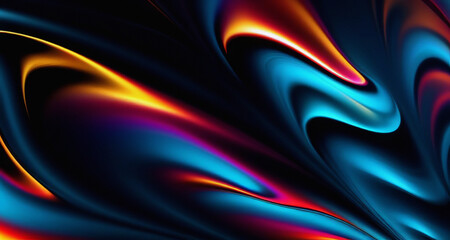 Wall Mural - Abstract blue and purple liquid wavy shapes futuristic banner.