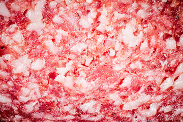 Canvas Print - Salami sausage. Macro background. Salami texture.