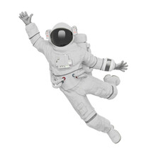 Astronaut Is Jumping To The Side