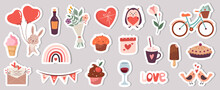 A Set Of Stickers For Valentine's Day