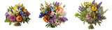 Fototapeta Na drzwi - Flower arrangement or bouquet colorful spring flowers isolated on transparent background.