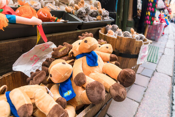 Moos plush toys souvenirs at Gamla stan