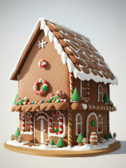 Wall Mural - Christmas house made from ginger cookies. Generative AI