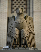 Vintage Stone Eagle On Art Deco Office Building In The City