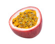Half Purple passion fruit isolated on transparent png