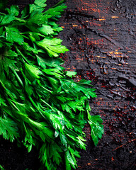 Sticker - Parsley on a damp table.