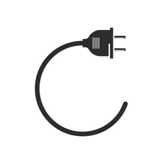 Wall Mural - electric cord black icon vector