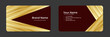 © indah - Golden red simple business card template. Creative business card and name card,horizontal simple clean template vector design, layout in rectangle size.