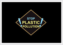 Stop Plastic Pollution.  Keep The Ocean Clean, Use Less Plastic, Say No To Plastic, Zero Waste.  Awareness And Warning Poster, Card, Sticker, Print Design. Environment Theme.
