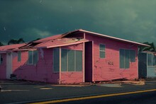 Badly Damaged Mobile Homes After Hurricane Ian In Florida Residential Area. Consequences Of Natural Disaster. Generative AI