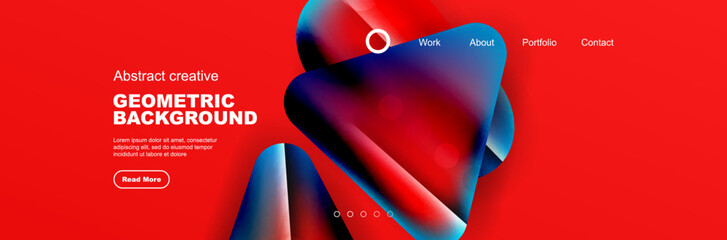 Wall Mural - Abstract background for your landing page design. Web page for website or mobile app wallpaper