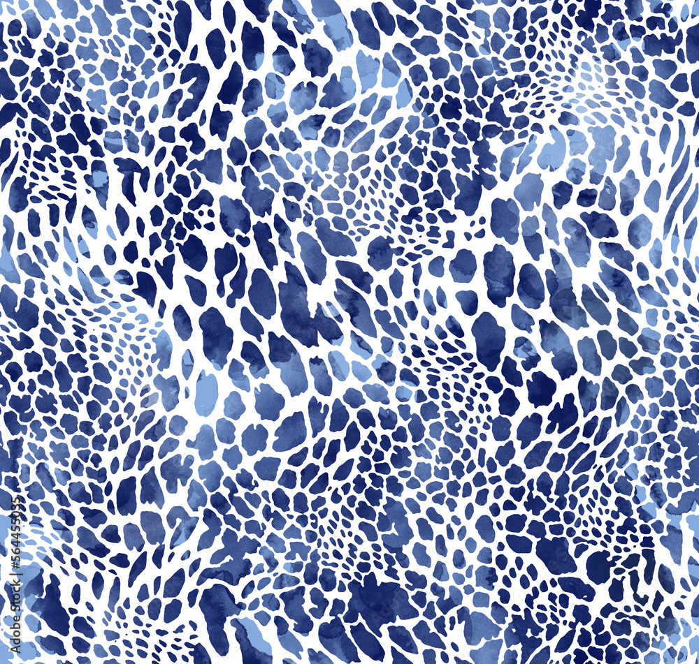 Watercolor Abstract animal skin leopard wild cats seamless pattern ...