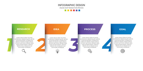 Wall Mural - Steps business data visualization timeline process infographic template design with icons