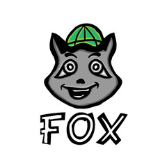 Poster - Fox head cartoon logo design