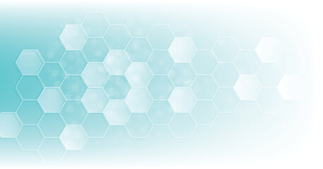 Aufkleber - Background of hexagon geometric blue pattern. healthcare medical and technology background.Graphic digital science concept design.