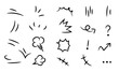 © fraha6 - Vector set of hand-drawn cute cartoony expression sign doodle line stroke. movement drawing, curve directional arrows, emoticon effects design elements, cartoon character emotion symbols