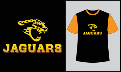 typography tiger jaguars illustration vector t shirt design