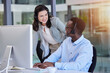 © Joanrae P/peopleimages.com - Call center, customer service and a manager talking to a black man consultant in their telemarketing office. Ecommerce, contact us and training with a female supervisor coaching a male sales employee