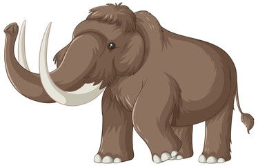 Wall Mural - Woolly mammoth extinct animal vector