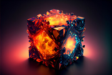 Aufkleber - Beautiful Abstract colourful background. Starburst dynamic cube.  