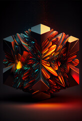 Aufkleber - Beautiful Abstract colourful background. Starburst dynamic cube.  
