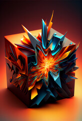 Aufkleber - Beautiful Abstract colourful background. Starburst dynamic cube.  